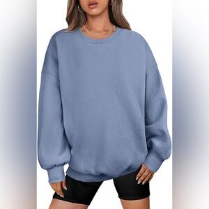 Anrabess Blue Oversized Sweatshirt Pullover Women’s Size Large